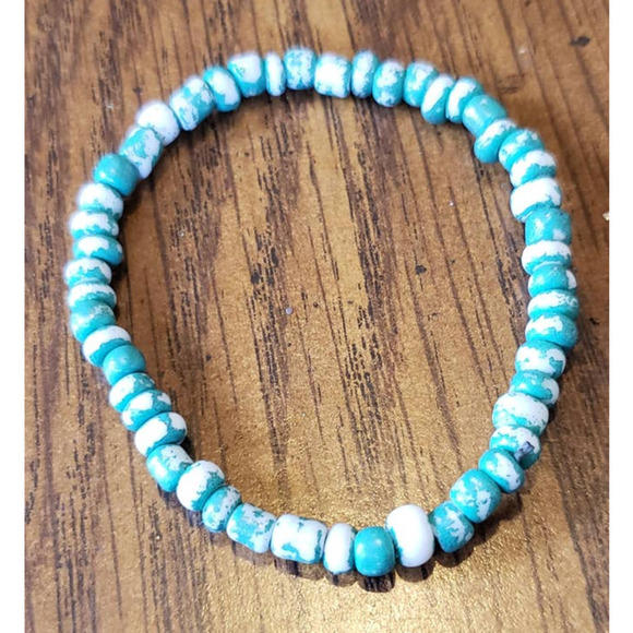 Lot of 5 Womans Vintage Beaded Elastic Friendship Bracelets - Picture 5 of 15